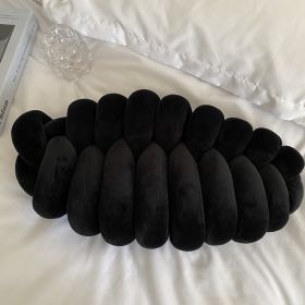 Simple Spandex Caterpillar Woven Pillow (Option: Black-45x25CM)