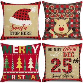 Sofa Living Room Christmas Pillow Cover Combination (Option: 1042Style-45x45cm)