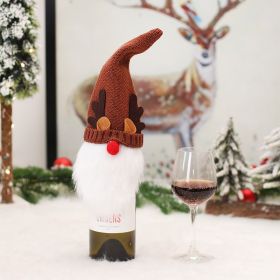Christmas Knitted Fabric Faceless Doll Wine Bottle Cover (Option: D Elk Style Wine Sleeve)