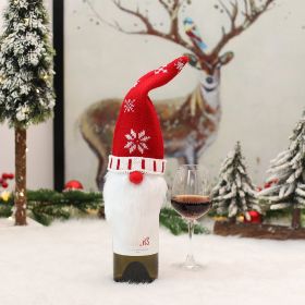 Christmas Knitted Fabric Faceless Doll Wine Bottle Cover (Option: B Snowflake Wine Sleeve)