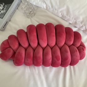 Simple Spandex Caterpillar Woven Pillow (Option: Rose Red-45x25CM)