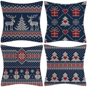 Sofa Living Room Christmas Pillow Cover Combination (Option: 1071Style-45x45cm)