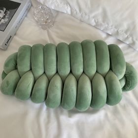 Simple Spandex Caterpillar Woven Pillow (Option: Bean Green-45x25CM)