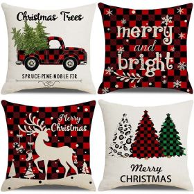 Sofa Living Room Christmas Pillow Cover Combination (Option: 1051Style-45x45cm)