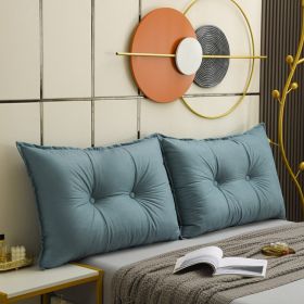 Technology Cloth Bedside Cushion Tatami Soft Bag Headboard Sofa Cushion (Option: Water blue-100x60cm)