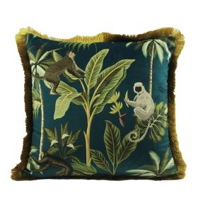 Simple Retro Green Gold Pillow Decoration (Option: Lemur-Pillowcase-45x45cm)