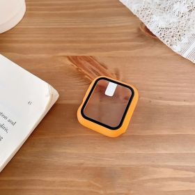 Tempered Glass Shell Film Integrated Protective Shell (Option: Orange-42mm)