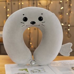 Cartoon Memory Cotton U-shaped Cervical Pillow (Option: Sea lion)