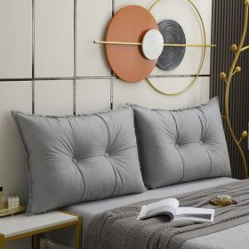 Technology Cloth Bedside Cushion Tatami Soft Bag Headboard Sofa Cushion (Option: Silver gray-80x60cm)