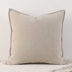 Living Room Sofa Herringbone Pattern Chenille Pillowcase (Option: Milk tea color-65x65cm)