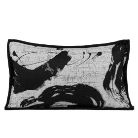 Ink Stroke Black And White Pillow (Option: Picture Color-Pillow-30x50cm)