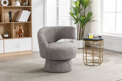 360 Degree Swivel Cuddle Barrel Accent Chairs, Round Armchairs with Wide Upholstered, Fluffy Fabric Chair for Living Room, Bedroom, Office, Waiting Ro (Color: as Pic)