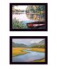 "Serene Water" 2-Piece Vignette by Bluebird Barn and William Hawkins; Ready to Hang Framed Print; Black Frame