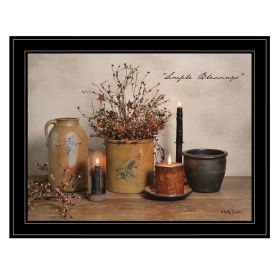 Trendy Decor 4U "Simple Blessings" Framed Wall Art; Modern Home Decor Framed Print for Living Room; Bedroom & Farmhouse Wall Decoration by Billy Jacob (Color: as Pic)