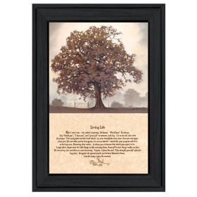 Trendy Decor 4U "Living Life" Framed Wall Art; Modern Home Decor Framed Print for Living Room; Bedroom & Farmhouse Wall Decoration by Bonnie Mohr (Color: as Pic)