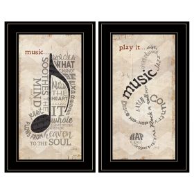 Trendy Decor 4U "Music" Framed Wall Art; Modern Home Decor Framed Print for Living Room; Bedroom & Farmhouse Wall Decoration by Marla Rae (Color: as Pic)