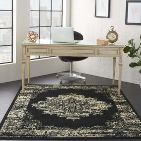 Grafix Persian Ivory/Pink 5'3" x 7'3" Area Rug, (5x8) (Color: Black, size: 5'3" x 7'3")
