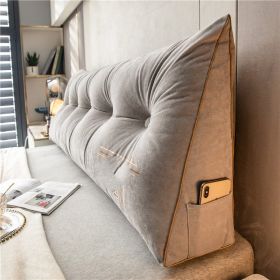 Pillow Soft Bag Triangle Sofa Back Cushion Removable And Washable (Option: Gentleman Gray-120x50x20cm)