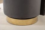 25.2'' Wide Swivel Accent Barrel Chair, Modern Curved Tufted Back With Gold Metal Base, Upholstered Vanity Stool With Throw Pillow For Living Room, Be