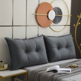 Technology Cloth Bedside Cushion Tatami Soft Bag Headboard Sofa Cushion (Option: Dark gray-135x60cm)