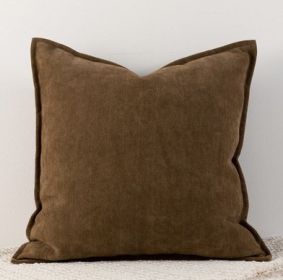 Living Room Sofa Herringbone Pattern Chenille Pillowcase (Option: Brown-65x65cm)
