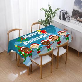 Printed Christmas Polyester Tablecloth Rectangular (Option: Style 19-140x210cm)