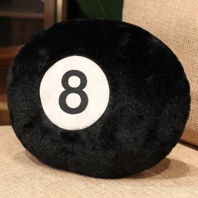 Black Eight Billiards Embroidery Font Soft Plush Pillow (Option: Black 8 Billiards-50cm)